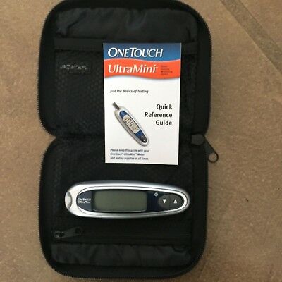NEW! ONETOUCH UltraMini METER, CASE & STARTER GUIDE - SILVER - Glucose Monitor