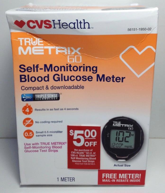 CVS Health True Metrix 60 Self Monitoring Blood Glucose Meter Expires 3-8-2023