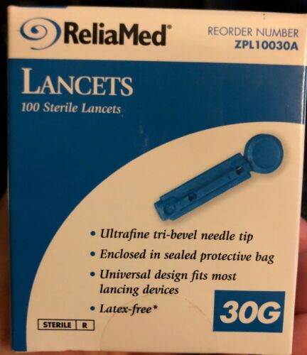 ReliaMed 30G Sterile Lancets 100 Count