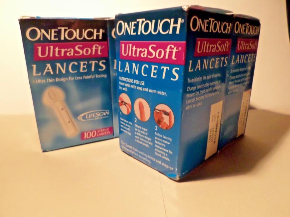 400 ONETOUCH ULTRA SOFT LANCETS  EXP. 05/2022 (2) SEALED BOXES OF 100