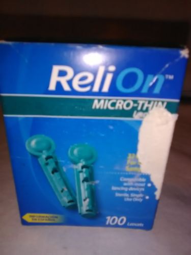 ReliOn Lancets 100 Ultra-Thin Lancets Diabetes Blood Sugar Draw Test