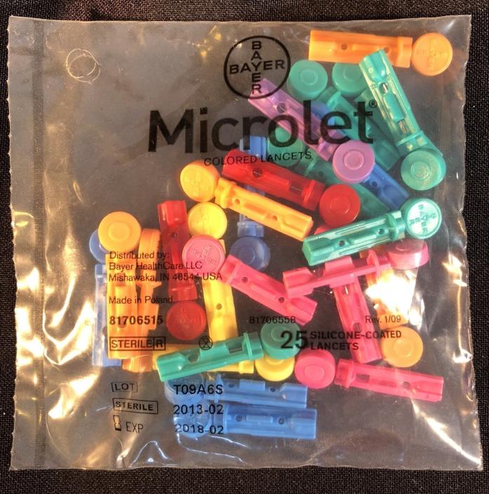 Microlet Lancets Colored Coated 25 Pack