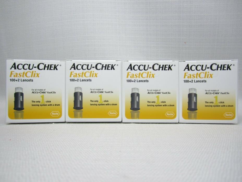 408 Accu-Chek FastClix Lancets 4 Sealed Boxes Exp 10/2022 AccuChek Scratch Dent