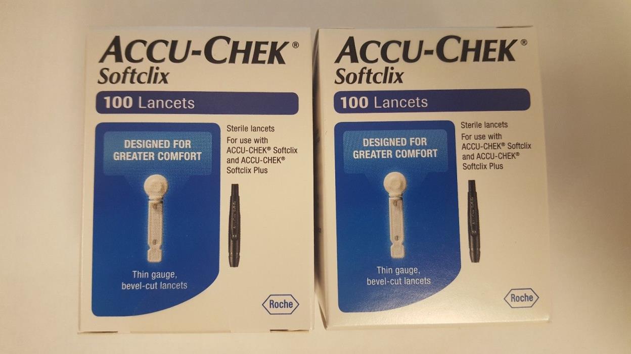 200 Count 2 BOXES Accu Chek Softclix Lancets 1/2021 FAST FREE SHIP