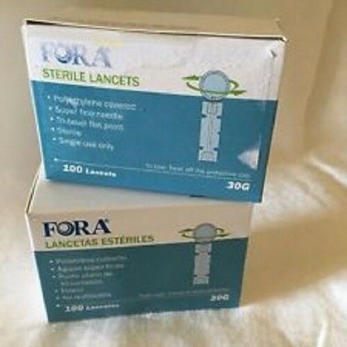 (1) 200 Fora Sterile Lancets 30G Ships Free Expires 6/09/2020