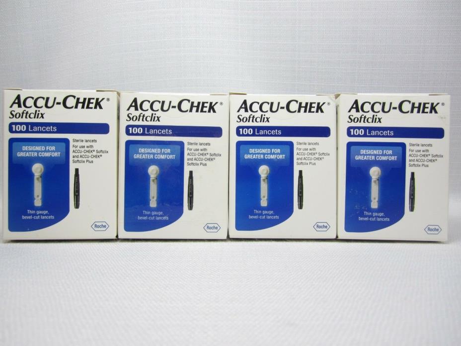 400 Accu-Chek Softclix Lancets Exp 2020-22 4 New Sealed Boxes AccuChek Plus Scuf
