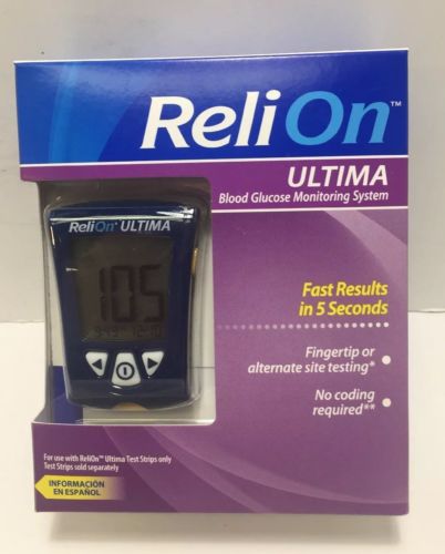 NEW ReliOn Ultima Blood Glucose Monitoring System Lancing, Lancets Included