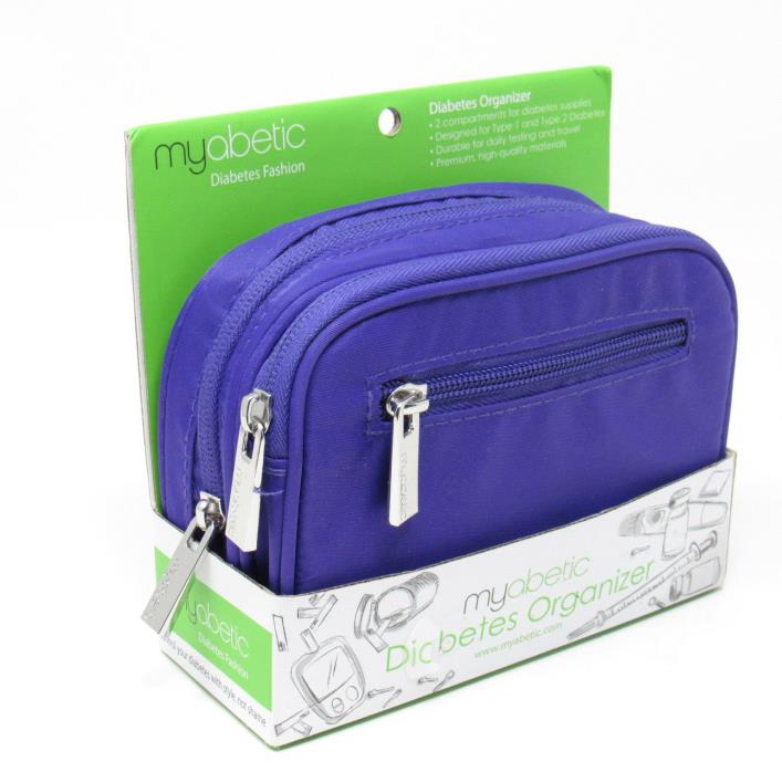 Kyrra Richards Myabetic Compact Double Zip Diabetes Travel Organizer Purple New