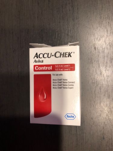 Accu Chek Aviva Glucose Meter Check Control Solution Level 1 & 2 Expires 6/2019