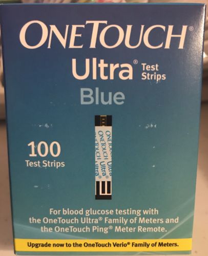 One Touch Ultra Blue Test strips Blood glucose 100ct Exp: 1/31/2020
