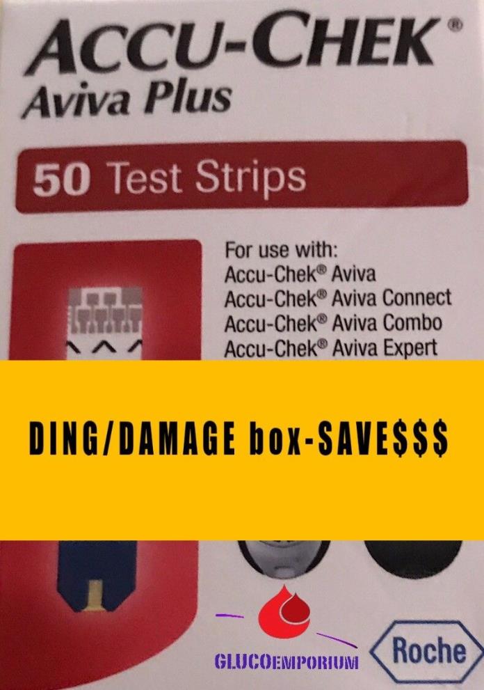 50 Accu-Chek Aviva Plus Diabetic Test Strips Exp.8/28/2019+ Ding Box SAVE$$$