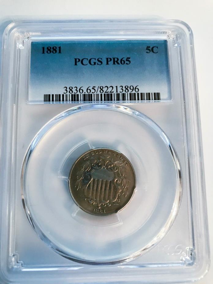 1881 Shield Nickel proof - PCGS PR 65