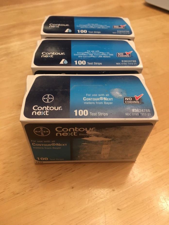 Contour next test strips, 3 boxes, total of 300 strips. Free shipping.