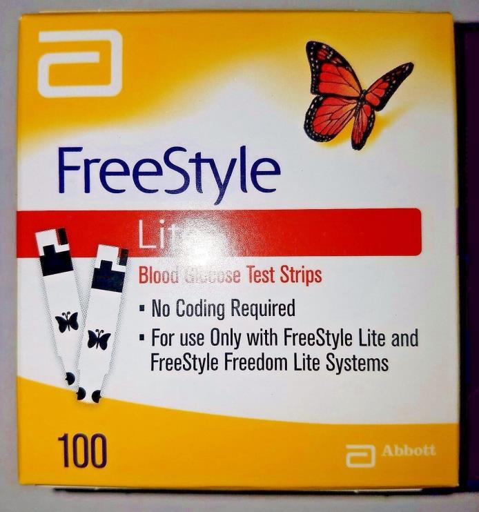 Freestyle Lite Diabetic Test Strips 100 Count, 2020 expiration date