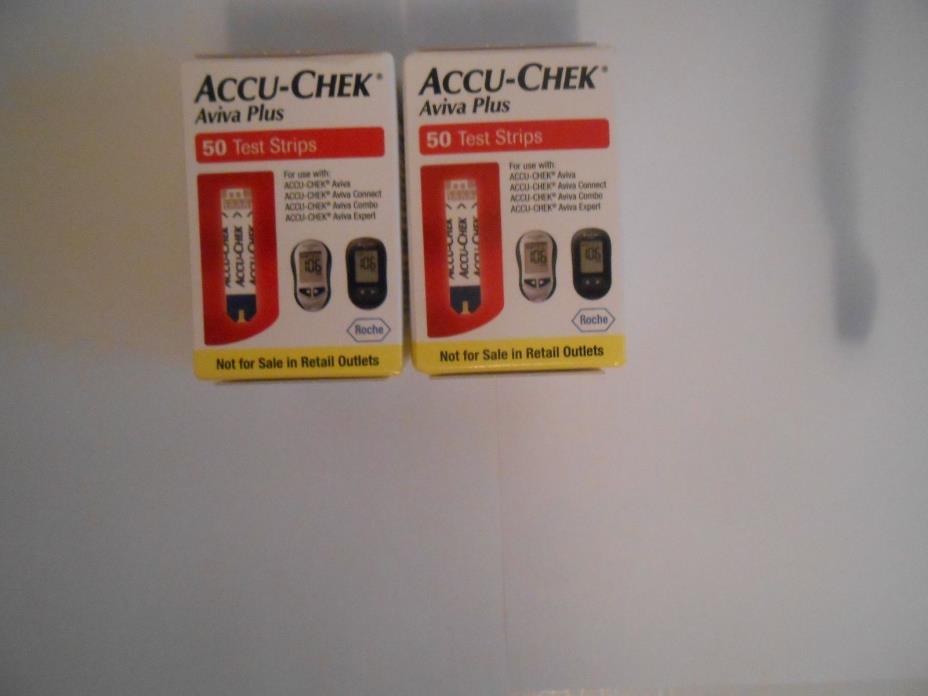 2 boxes ACCU-CHEK Aviva Plus  Test Strips Exp Feb.. 30,  2020