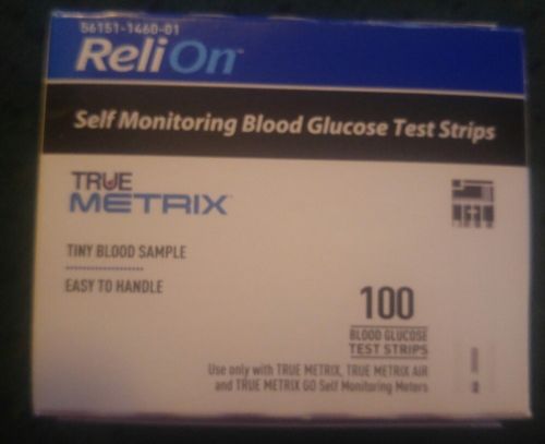 100 RELION TRUE Metrix Blood Glucose  Diabetic Test Strips  Exp 07/22/2019