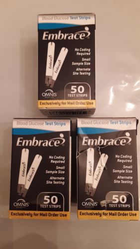 150 Embrace glucose Test Strips Expire: 9/2019 omnis   Free Shipping