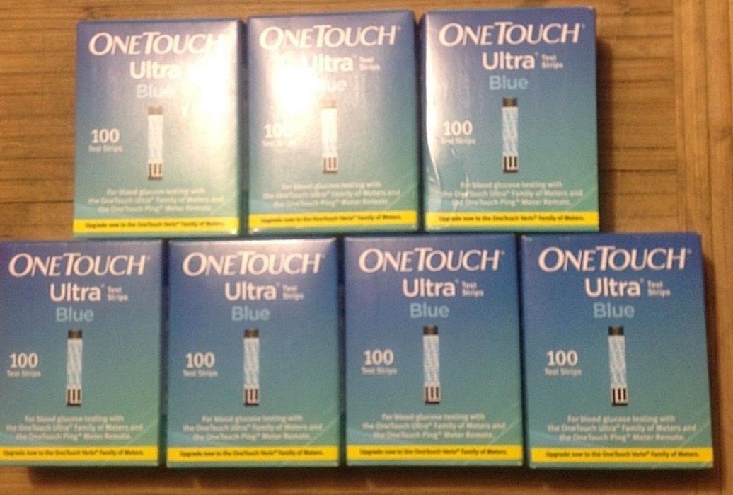 700 (7 x 100ct boxes) One Touch Ultra Blue test strips MINT/SEALED EXP 3/31/2020