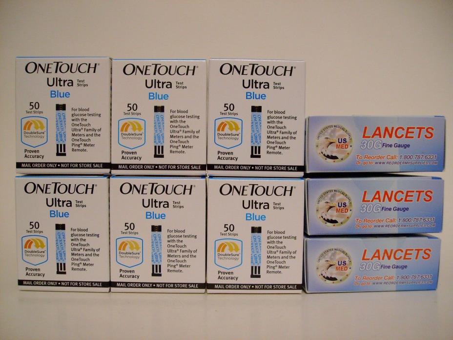 300 One Touch Ultra Blue Test Strips & 30G Lancets With Next Day Shipping