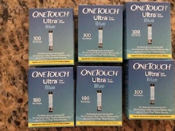 one touch ultra blue glucose test strips 100 (6 Packs of 100 for total of 600)