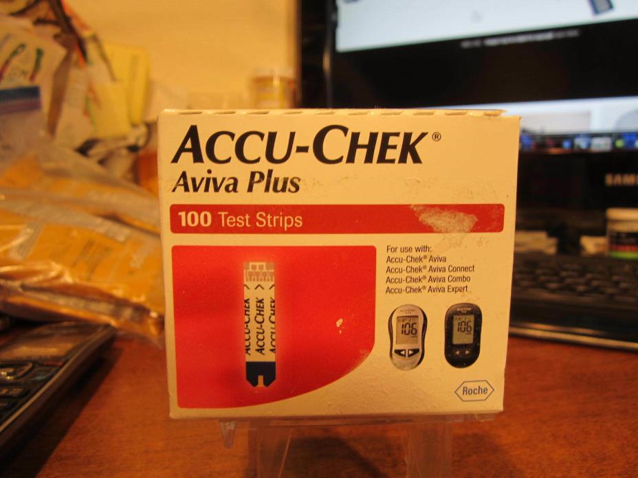 100 ACCU-CHEK AVIVA PLUS test strips NIB exp 2019/04/30