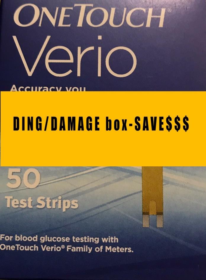 50 OneTouch Verio Test Strips  - EXP 2/29/2020+ DING/damage BOX save$$$