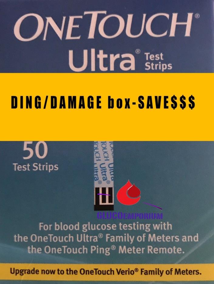 50 One Touch Ultra Blue Diabetic Test Strips Exp. 12/30/2019+  Ding-Save- $