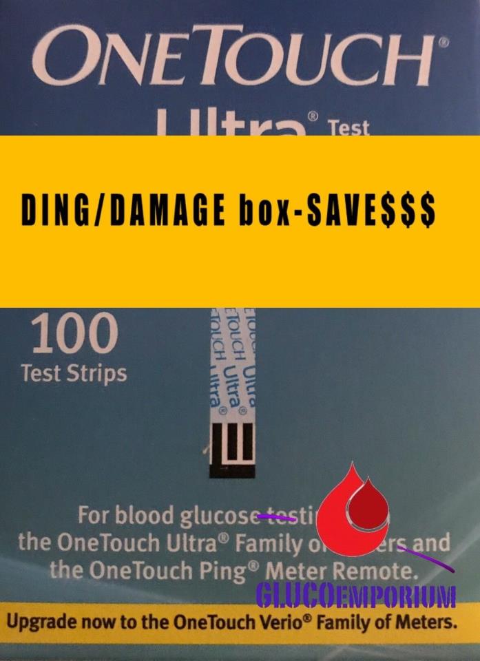 100 OneTouch Ultra Blue Diabetic Test Strips Exp. 2/30/2019+ ding box SAVE $