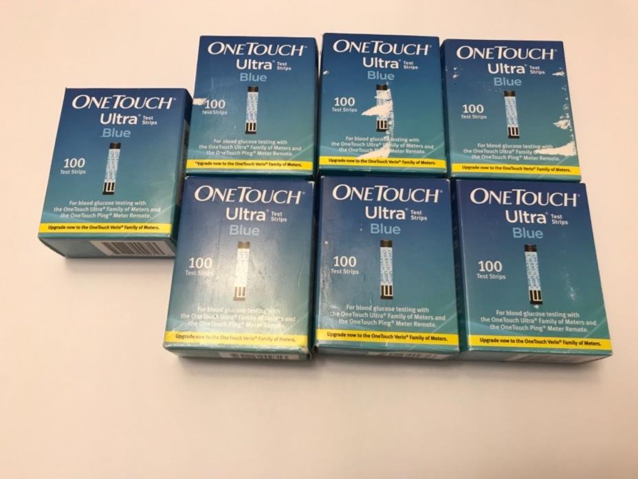 (7) 100ct One Touch Ultra Blue Test Strips New+Sealed (Exp.6/30/19-3/31/20)