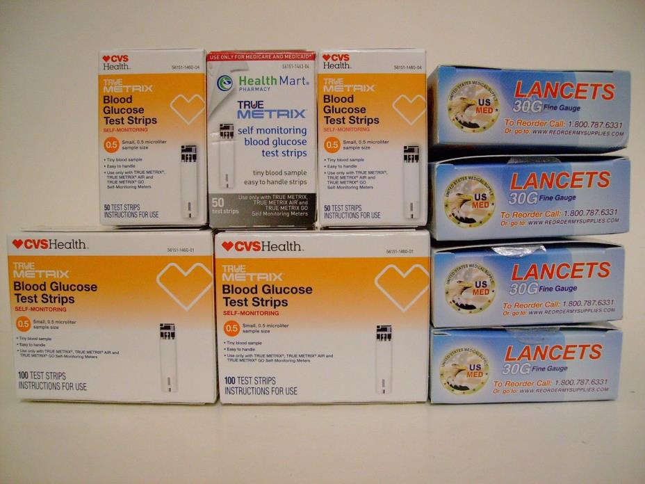 350 True Metrix Test Strips & 30G Lancets w/Next Day Shipping  2019 & 2020 Dates