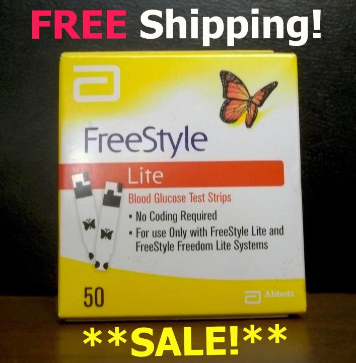 50 FREESTYLE LITE Diabetic Test Strips!(One 50Ct Box)-Exp-2/28/19 **SALE**