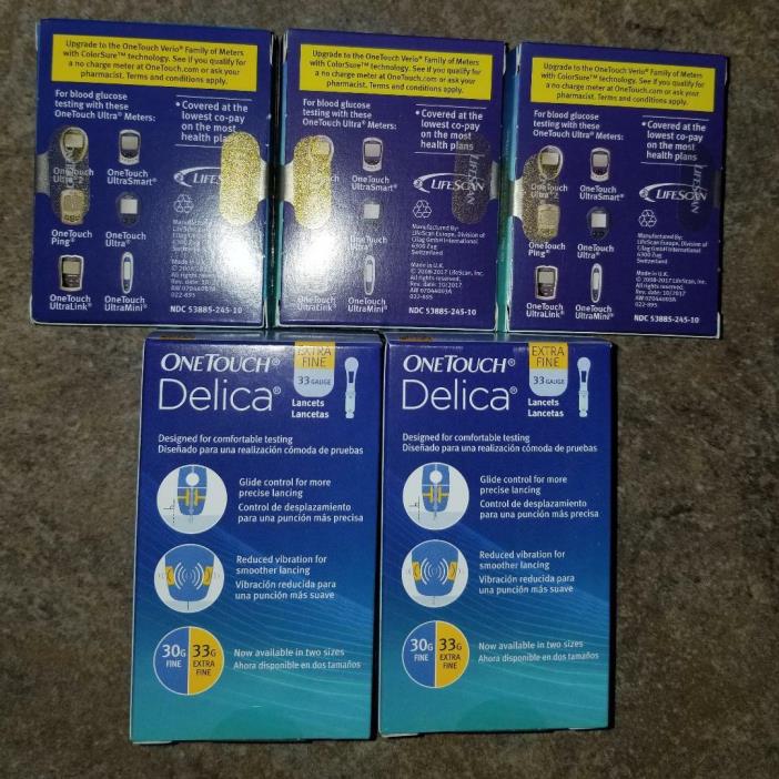 300 OneTouch Ultra test strips + 200 OneTouch Delica Lancets