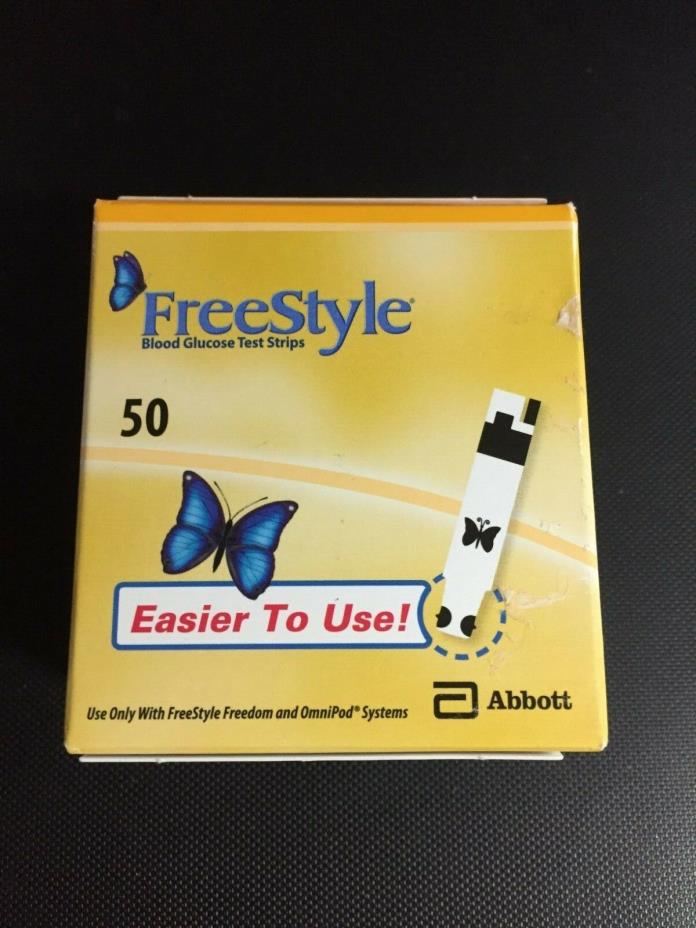 Freestyle Test Strips One Box of 50 Expiration 08/31/2020 *Read Description