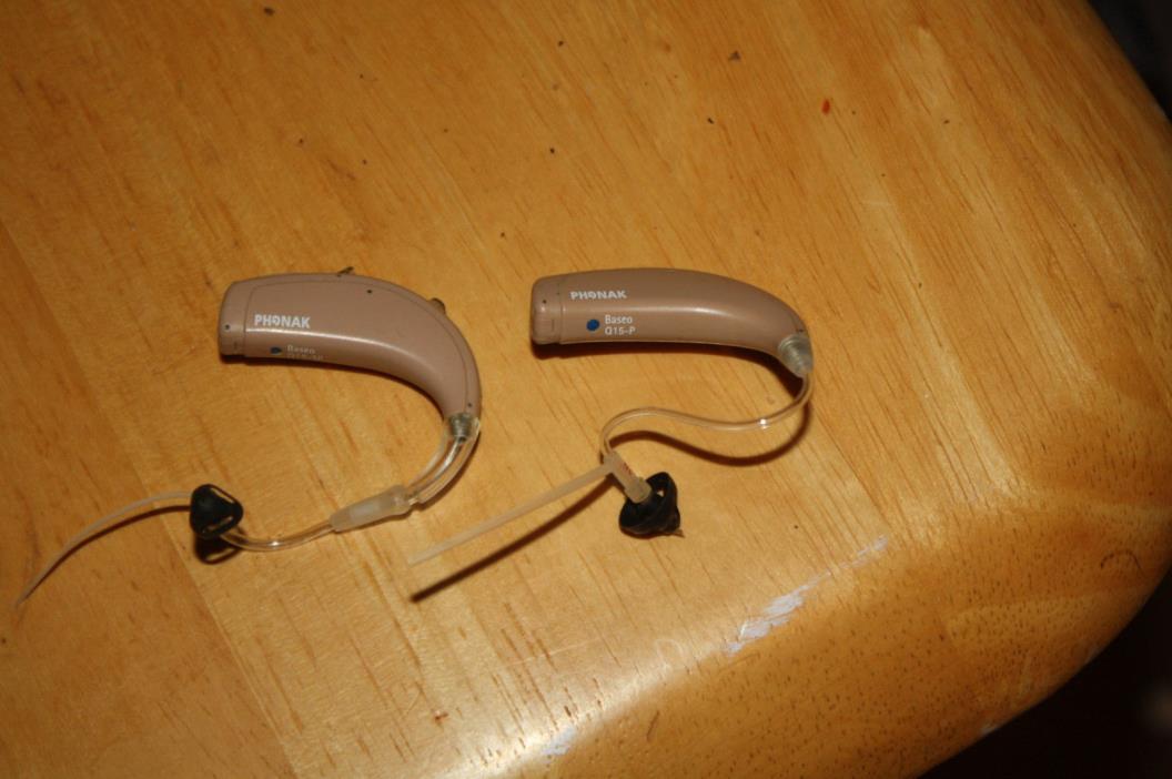 2x PHONAK BASEO Q15 M / P /SP 13 BATTERY SIZE BTE 4 CHANNEL HEARING AIDS