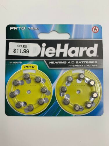DieHard Hearing Aid Batteries PR10 16 ct Exp 4/2025