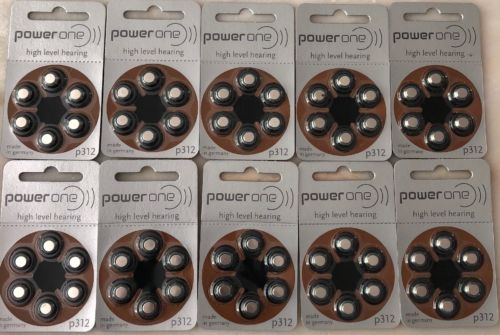 Power One P312 4607 210-476 Zinc Air Hearing Aid 60 Batteries
