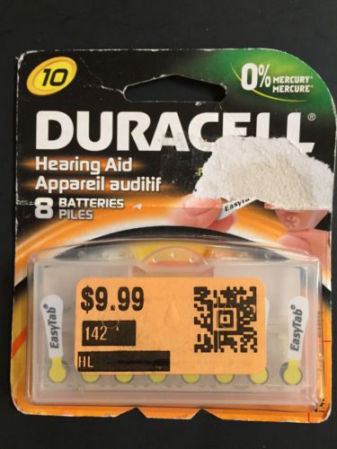 8 Count Duracell Hearing Aid Batteries # 10 Expired