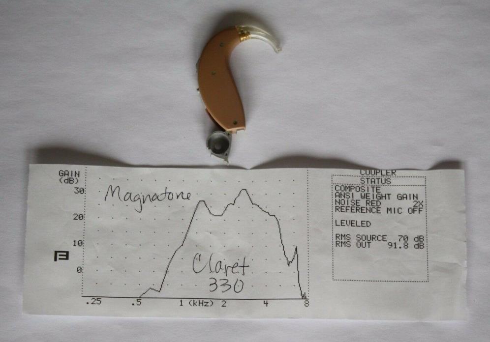 1 MAGNATONE CLARET 330 Digital BTE Hearing Aid DEMO w/ NEW BATTERY included!