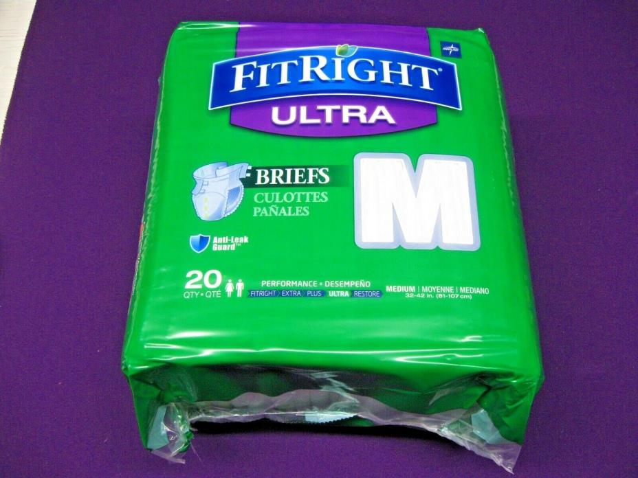 Pkg of 20 FitRight Ultra Disposable Briefs Size M - Ultra Performance