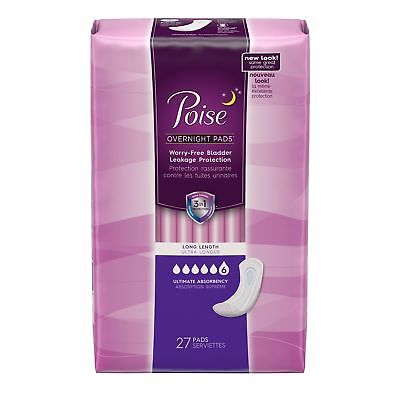 Poise Incontinence Pads, Original Design, Ultimate Absorbency, Long, 27 Count ..