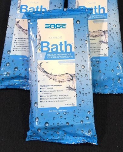 Lot Of 3 Sage Comfort Bath Fragrance Cleansing Washcloths 8 Cloths Each USA