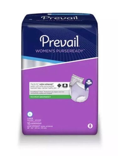 Prevail Adult Underwear PurseReady, LARGE, Pull On, New Unopened Pack of 18