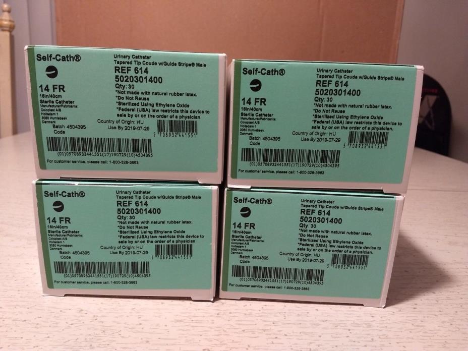 4 Boxes Coloplast Self Cath 14 FR REF 614 Total Quanity 120 NIB