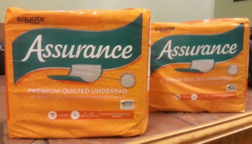 Equate Assurance Underpad Size 18 Count Unisex 2 Pack