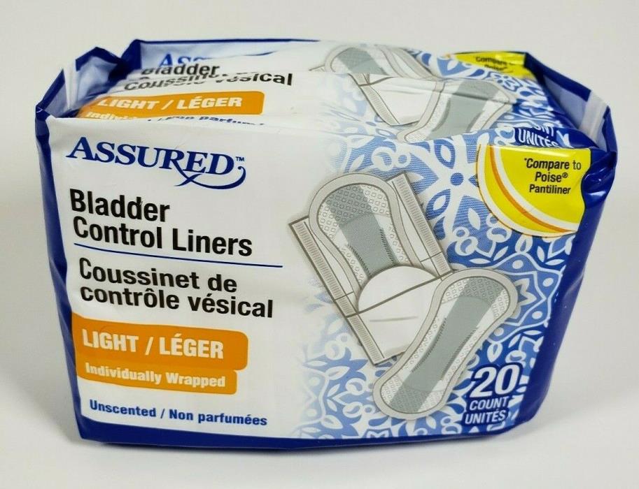 Assured Bladder Control Liners 20-ct. Pack Adult Incontinence Light Unscented