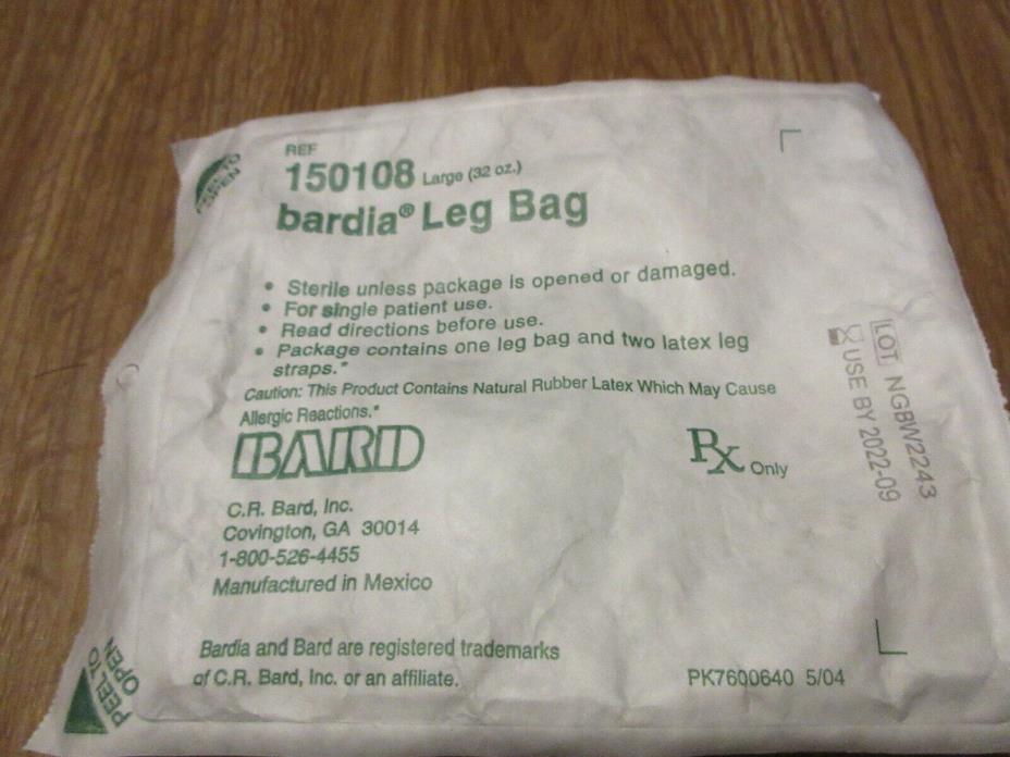 Bard Dispoz-A-Bag Leg Bag- 32oz  #150108  Expires 9-2022