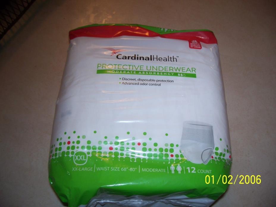 XXL 12 Pair Cardinal Health Moderate Absorbency Protective Underwear