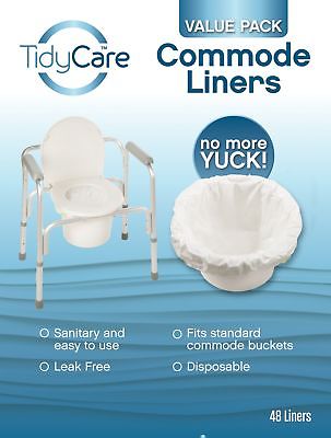 Commode Liners Value Pack - Disposable Bedside 48 Commode Liners Adult Chair Fit