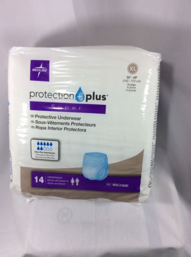 Medline Protection Plus Super Protective Underwear Size XL One Pack Of 14 New