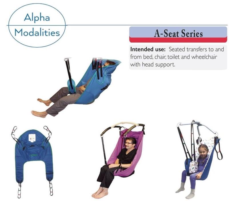 Alpha Modalities A-Seat Series Slings Pedi Small Medium Large X-Large Bari-XX